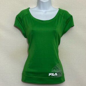 C-146 Fila Sport Green Pullover Short Sleeve Tee Shirt Size L